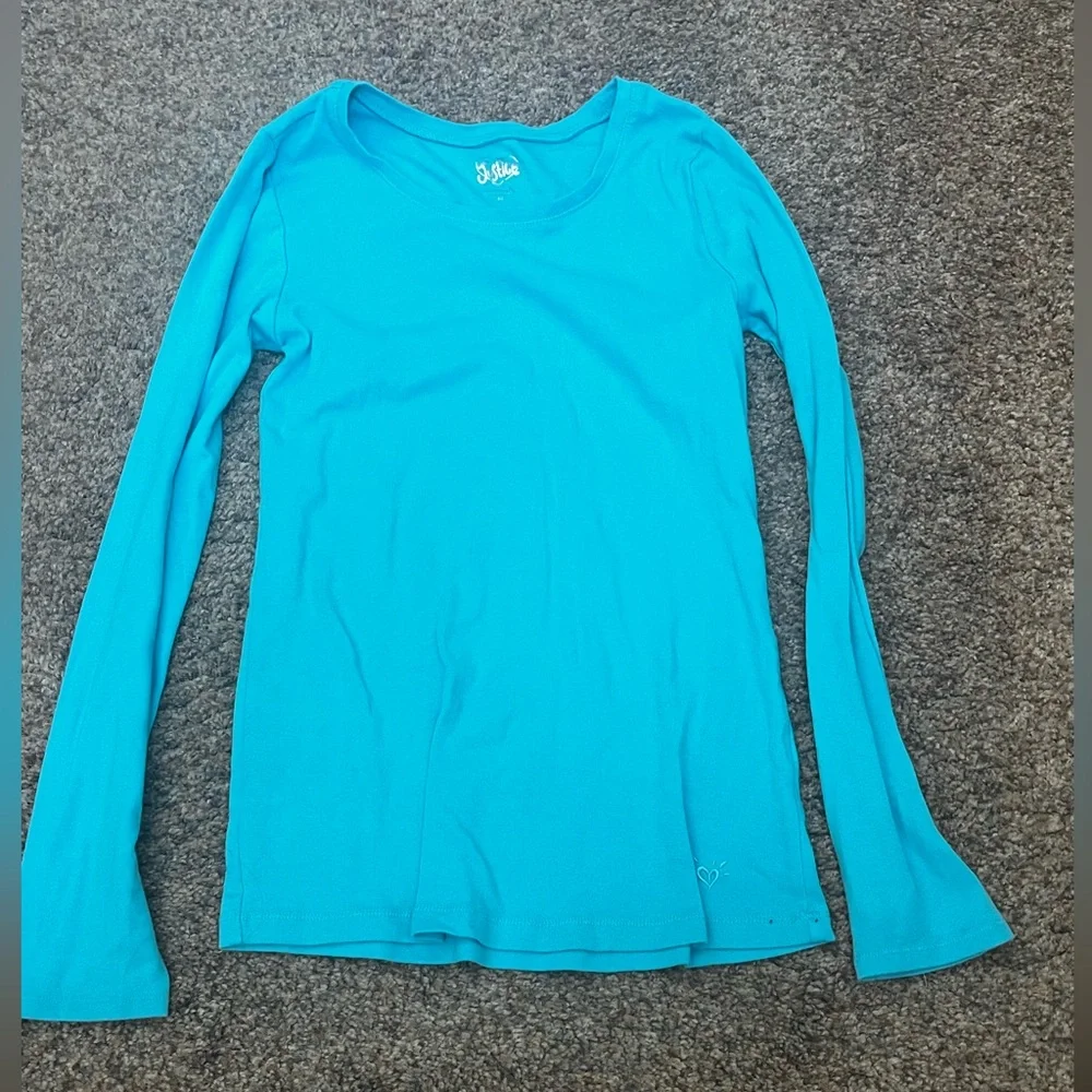 EUC - Justice -Teal Long Sleeve T-Shirt - Girls Size 16